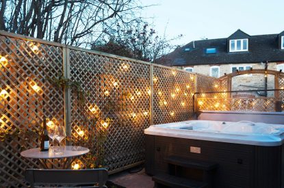 The private hot tub at Leonard House, the Cotswolds
