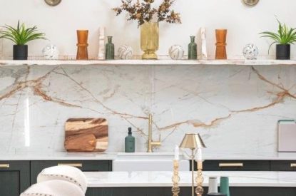 The kitchen diner at The Foaling Box at Lanhill, Wiltshire