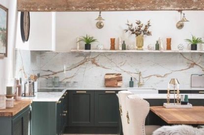 Open plan living space at The Foaling Box at Lanhill, Wiltshire