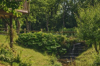 The outdoor space at Stargazer, Malvern Hills