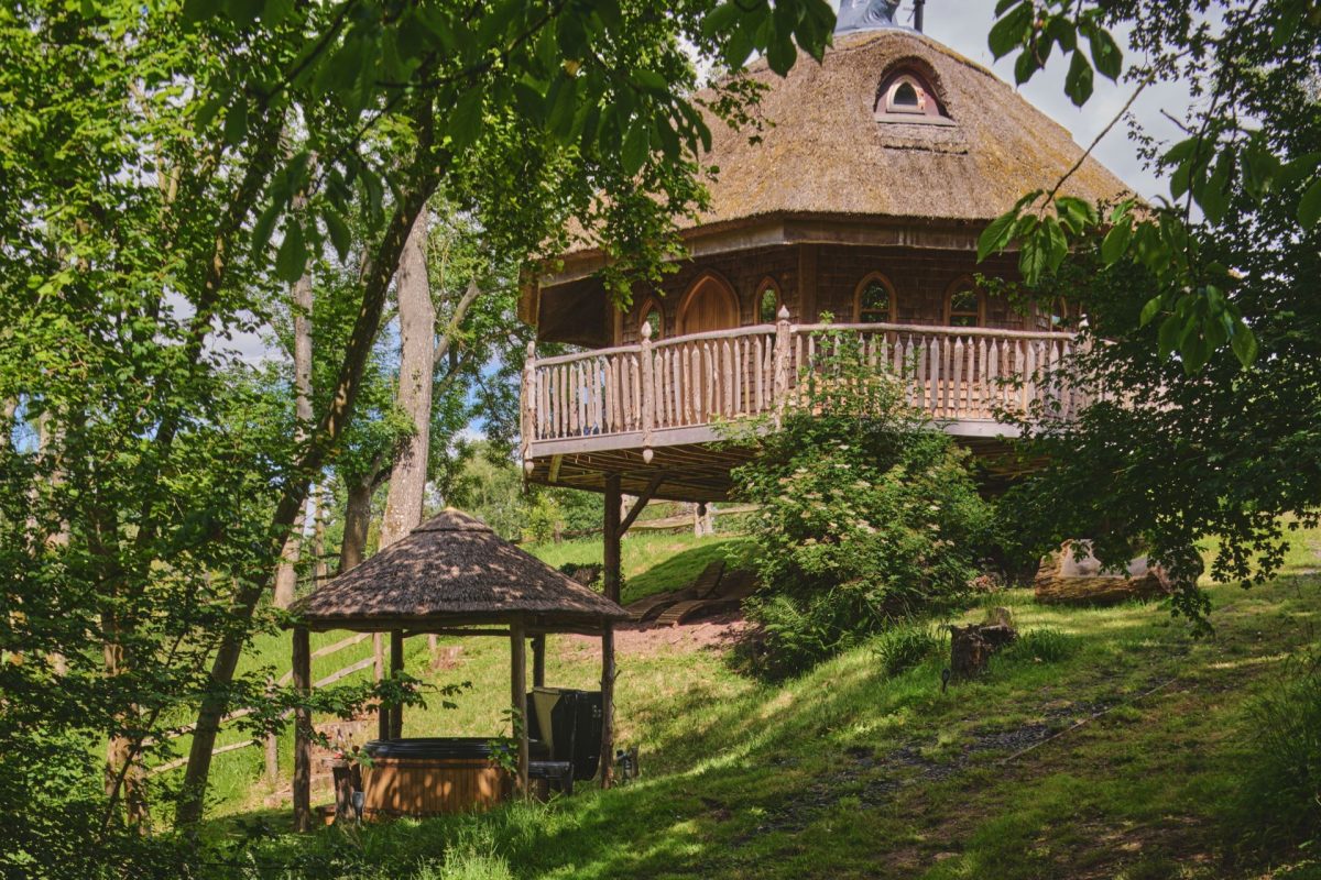 The outdoor space at Nature's Nest, Malvern Hills