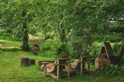 The outdoor space at Nature's Nest, Malvern Hills