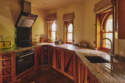 The kitchen at Nature's Nest, Malvern Hills