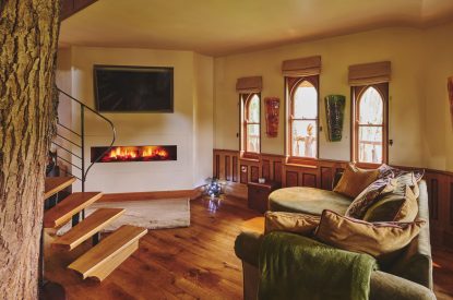 The living space at Nature's Nest, Malvern Hills