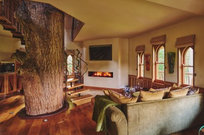 The living space at Nature's Nest, Malvern Hills