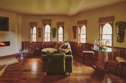 The living space at Nature's Nest, Malvern Hills