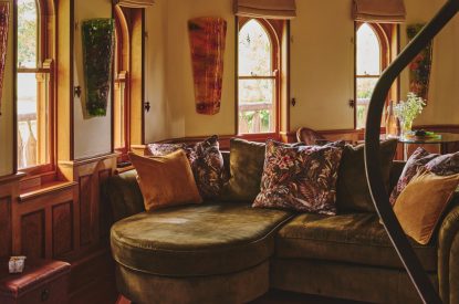 The living space at Nature's Nest, Malvern Hills