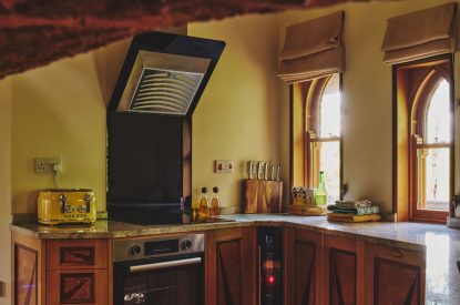 The kitchen at Nature's Nest, Malvern Hills
