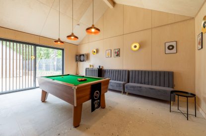 The games room at Skylark, Bradworthy, Devon