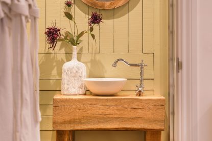 An en suite shower room at Clay Hill House, Chapmanslade, Wiltshire