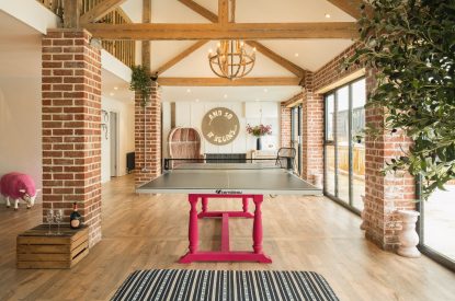 The games area at The Pool house, Chapmanslade, Wiltshire