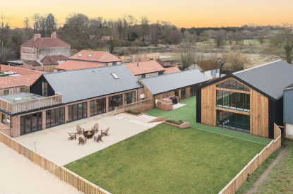 The outdoor space at The Pool house, Chapmanslade, Wiltshire