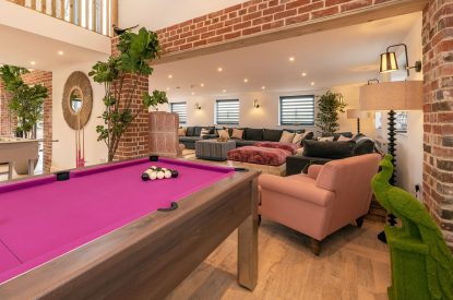 The pool table at The Pool house, Chapmanslade, Wiltshire