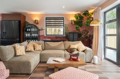 The living space at Splendor Retreat, Chapmanslade, Wiltshire