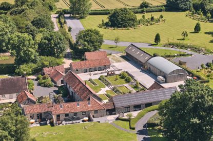 The aerial view of Puddle Duck Cottage, Somerset