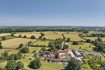 An aerial view of Puddle Duck Cottage, Somerset