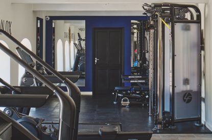 The gym at Puddle Duck Cottage, Somerset