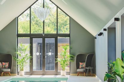 The indoor swimming pool at Puddle Duck Cottage, Somerset