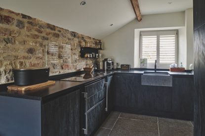 The kitchen at Puddle Duck Cottage, Somerset
