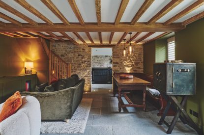 The living room at Puddle Duck Cottage, Somerset