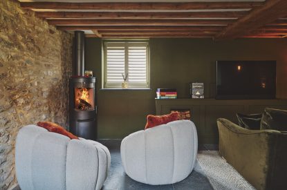 The living room at Puddle Duck Cottage, Somerset