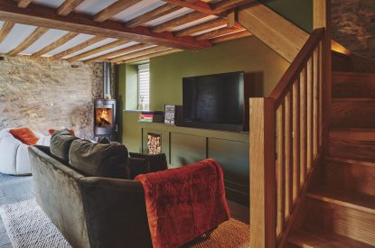 The living room at Puddle Duck Cottage, Somerset