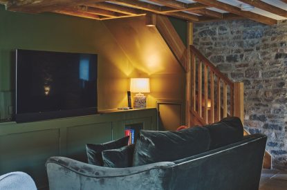 The living roomat Puddle Duck Cottage, Somerset