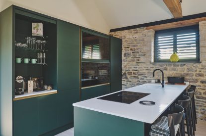 The kitchen at The Cowshed, Somerset