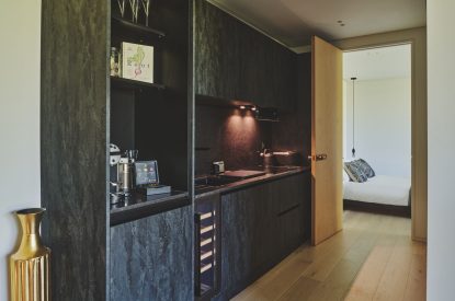 The kitchen at Whispering Leaves, Somerset