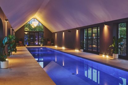 The indoor swimming pool at Whispering Leaves, Somerset