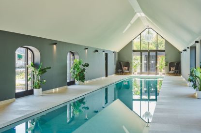 The indoor swimming pool at Whispering Leaves, Somerset