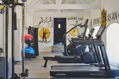 The gym at Somerset Estate, Glastonbury, Somerset