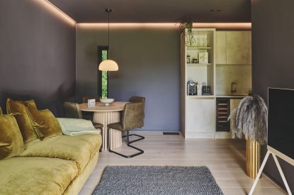 A lounge space at Somerset Estate, Glastonbury, Somerset