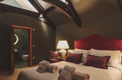 A king size bedroom at Somerset Estate, Glastonbury, Somerset