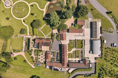 Aerial vire of Somerset Estate, Glastonbury, Somerset
