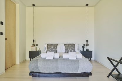 A king size bedroom at Somerset Estate, Glastonbury, Somerset