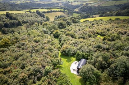 Aerial view of Hooting Owl Retreat, Somerset