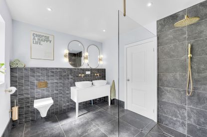 The shower room at Garden Cottage, Cheshire
