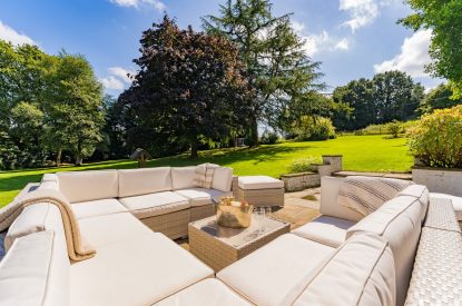 Outdoor seating area at Garden Cottage, Cheshire