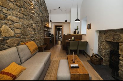 The living space at Basket Makers Cottage, Roundstone, Galway