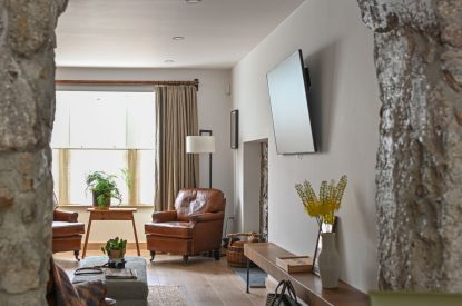 The living room at Weaver's Cottage, Roundstone, Galway