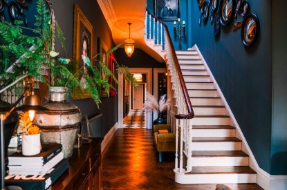 The staircase at Meadfoot Manor, Torquay, Devon