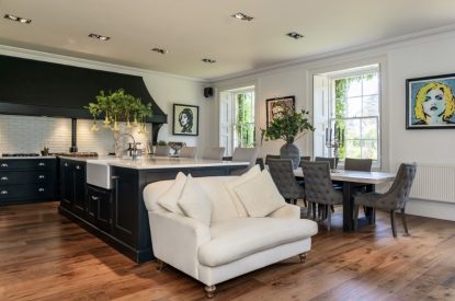 The kitchen dining room at Meadfoot Manor, Torquay, Devon