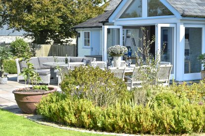 Outdoor dining at Pen y Bryn, Abersoch