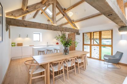 The kitchen diner at Tranquillity Loft, Yorkshire Dales