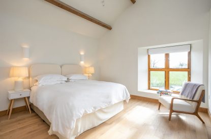 Super king size bedroom at Tranquillity Loft, Yorkshire Dales