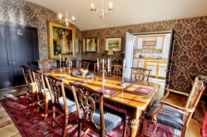 The formal dinng room at Elysium House, Yorkshire Dales