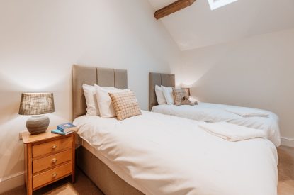 A twin bedroom at Denman, Shropshire