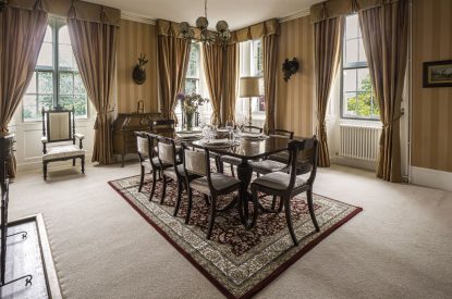 The dining room at Aberfeldy House, Perthshire