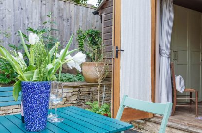 The terrace at Lemon Tree Cottage, Cotswolds